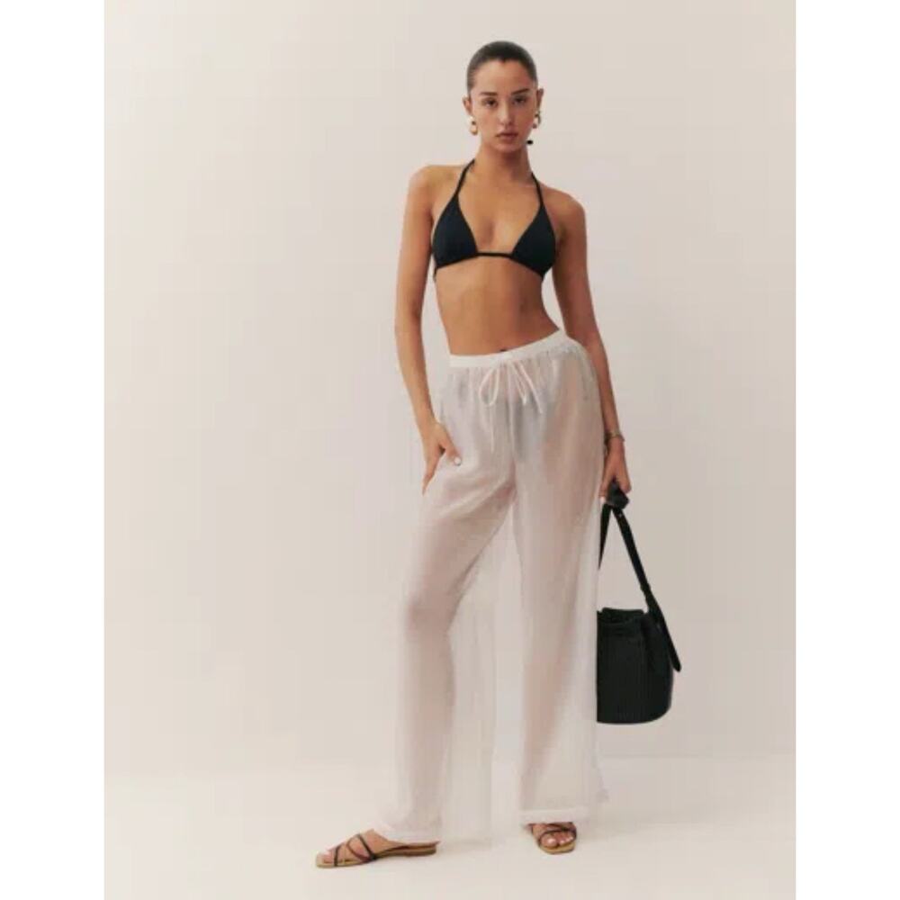 Reformation Olina Women's Pant Sheer White Size S NWT